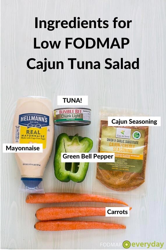 Ingredients for Low FODMAP Cajun Tuna Salad