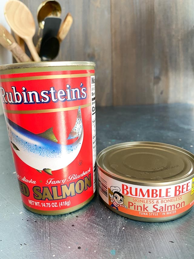 two different brands of canned salmon