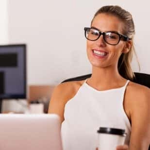 woman with computer. microstock via 123rf