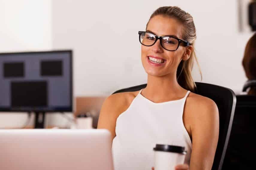woman with computer. microstock via 123rf