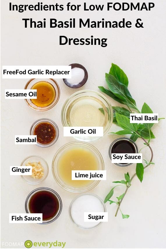 Ingredients for Thai Basil marinade