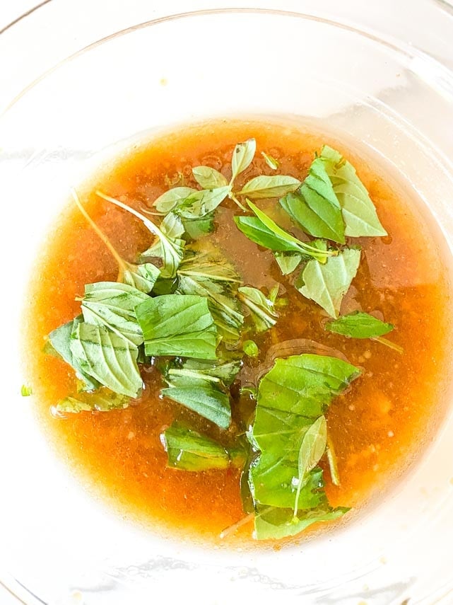 adding Thai basil to vinaigrette