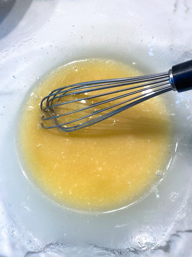honey glazed whisked together in a glass bowl