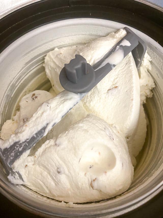 oat crunchies in the vanilla ice cream base