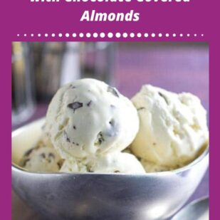 Low FODMAP No-Churn Vanilla Ice Cream with Chocolate Covered Almonds