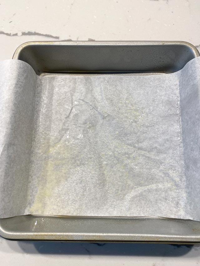 9-inch (23 cm) square pan lined with parchment and coated with nonstick spray