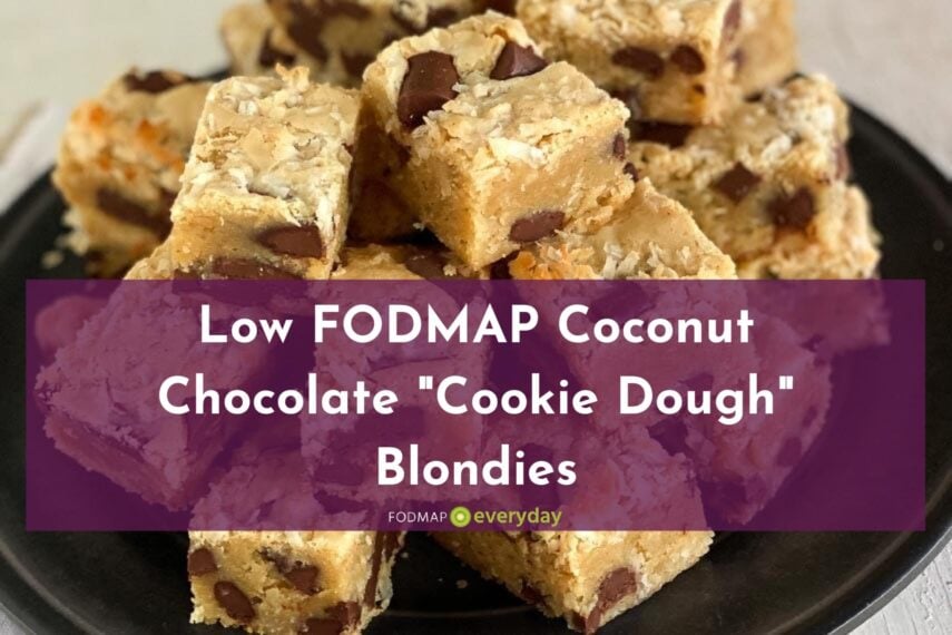 Low FODMAP Coconut Chocolate “Cookie Dough” Blondies - FODMAP Everyday
