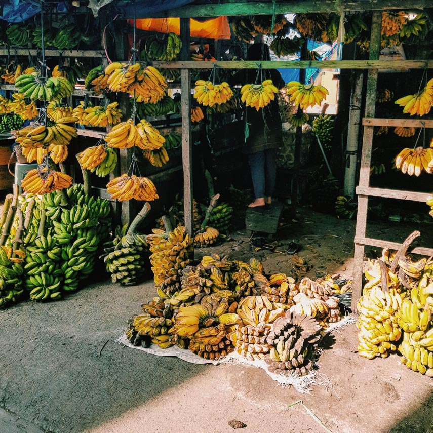 bananas at a rural market