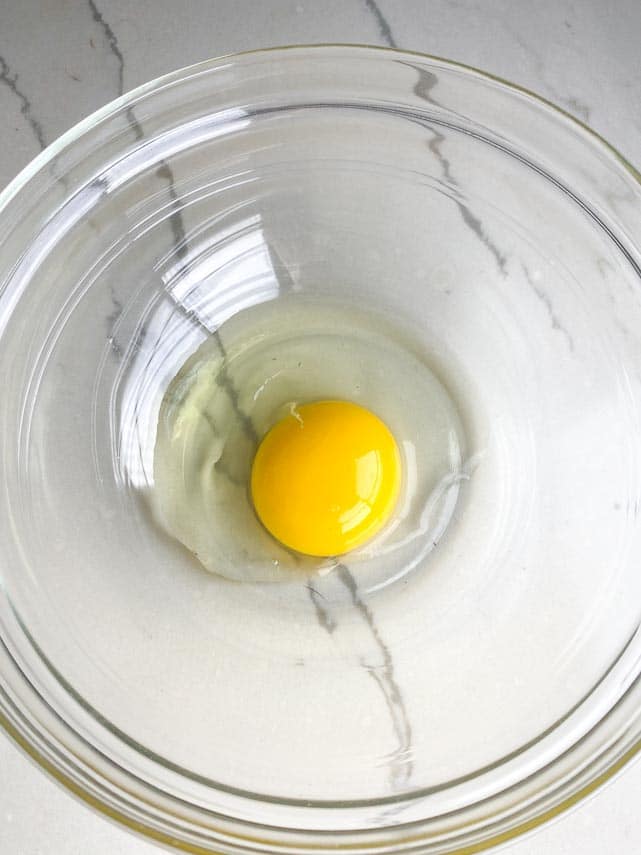 drained egg transferred to clean bowl