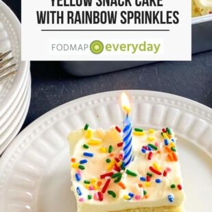 Low FODMAP Yellow Snack Cake With Rainbow Sprinkles