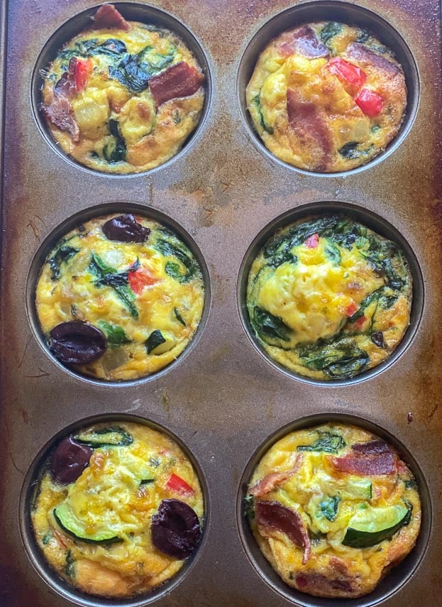 cooked mini frittatas in muffin tins