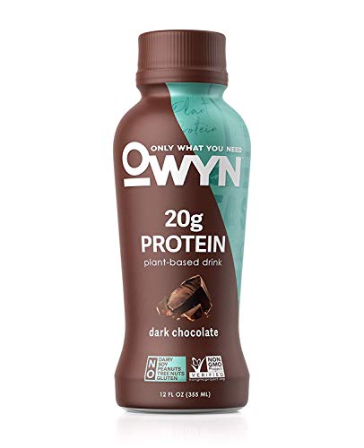 OWYN, Plant-Based Protein Shake - 100% Vegan Premier Protein Shakes, Omega 3, 20g Plant Protein, Dairy Gluten and Soy Free - Delicious Dark Chocolate Flavour, 355ml Pack of 4