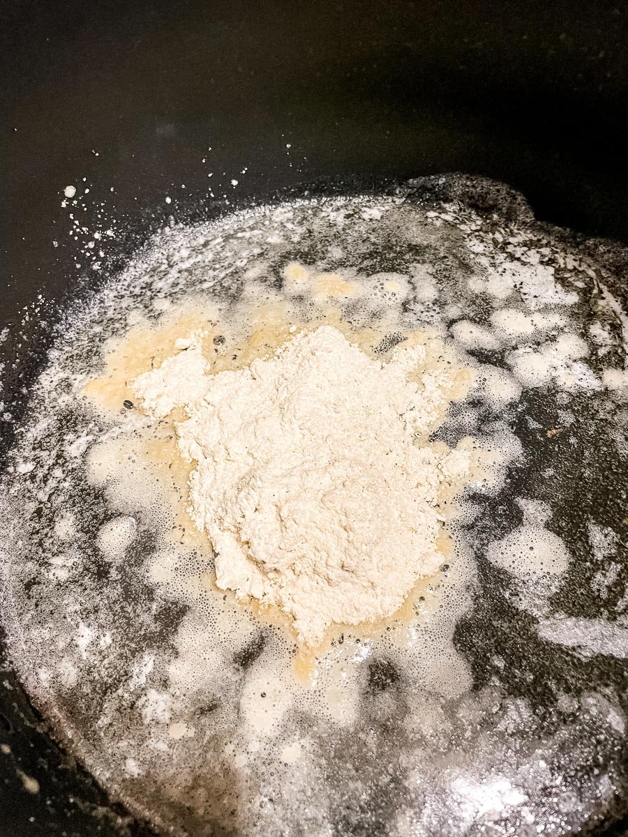 making roux in a pot