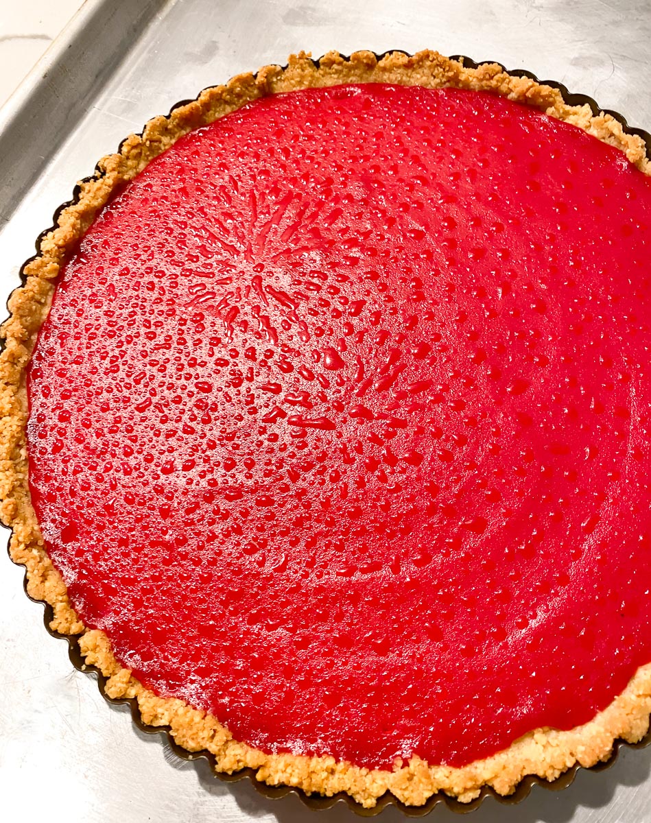 water droplets on tart