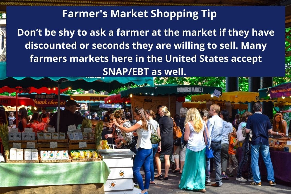 People shopping at a farmers market