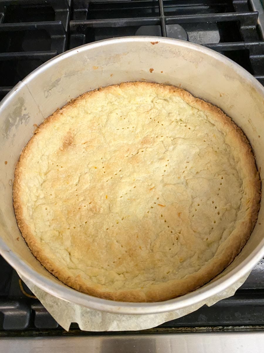 pastry crust par-baked in springform pan