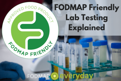 image of a lab with FODMAP Friendly logo