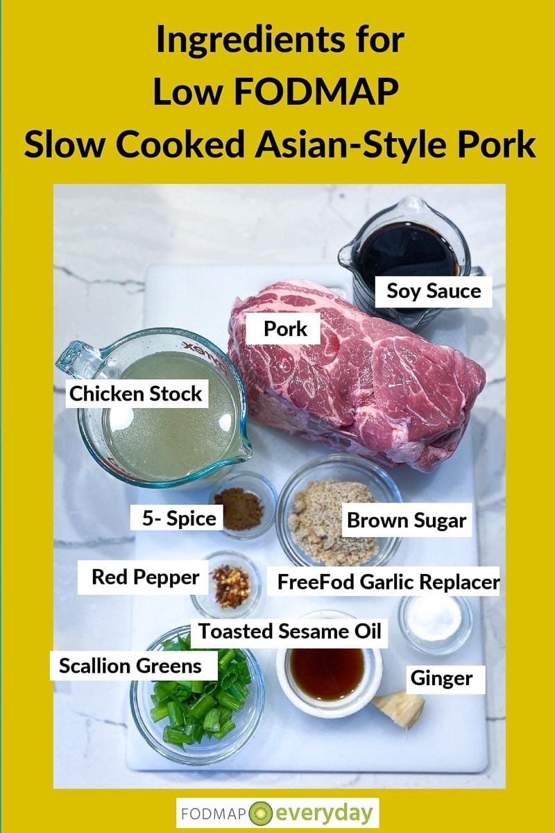 Slow Cooked Asian style pork ingredients