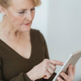 woman using smartphone app