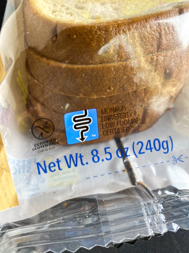 close up of Monash logo on Schar bread