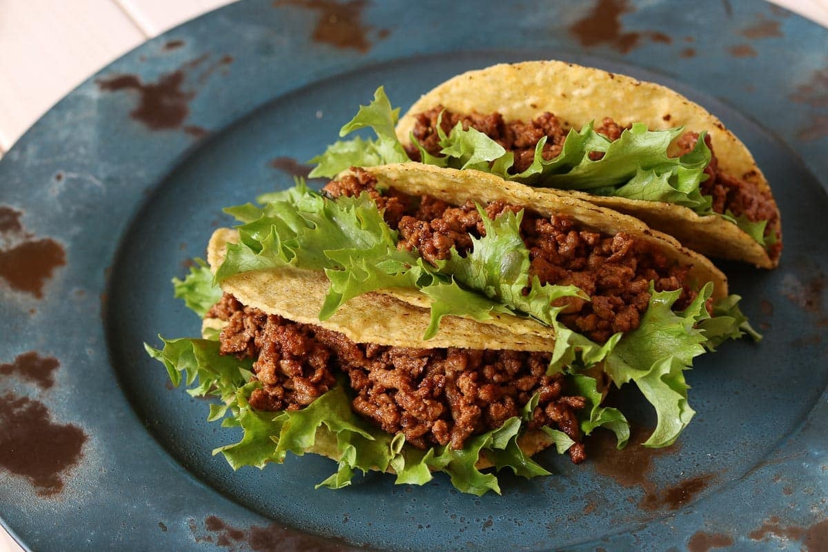 beef tacos on a plate