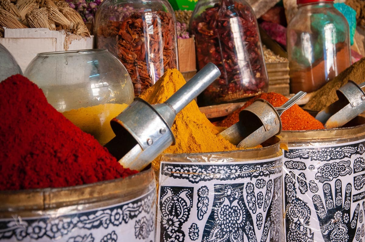 spices in Moroccan bazaar