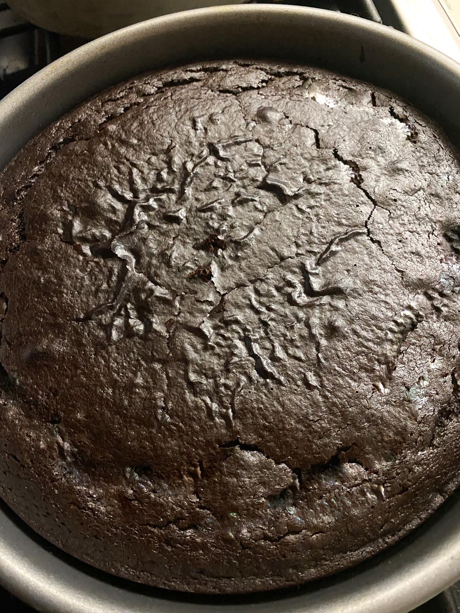 Cake cooling in pan