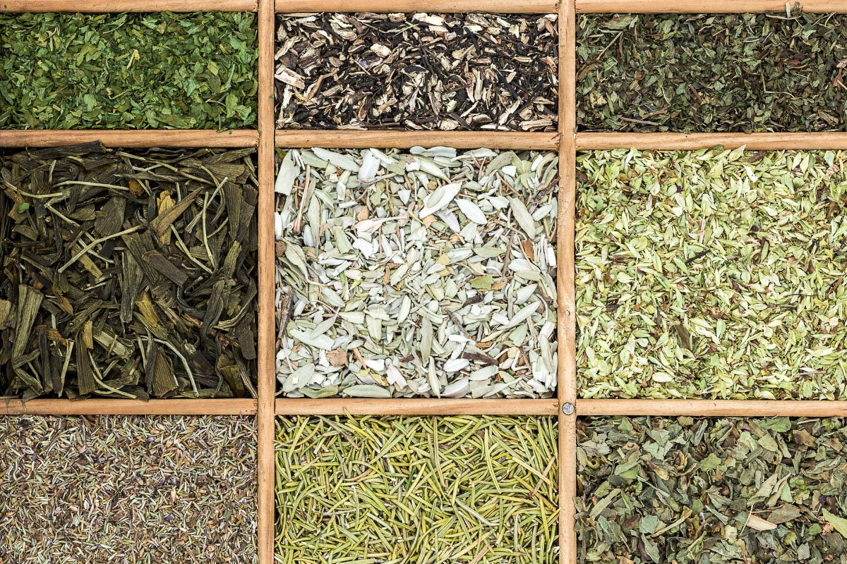 assorted dried herbs