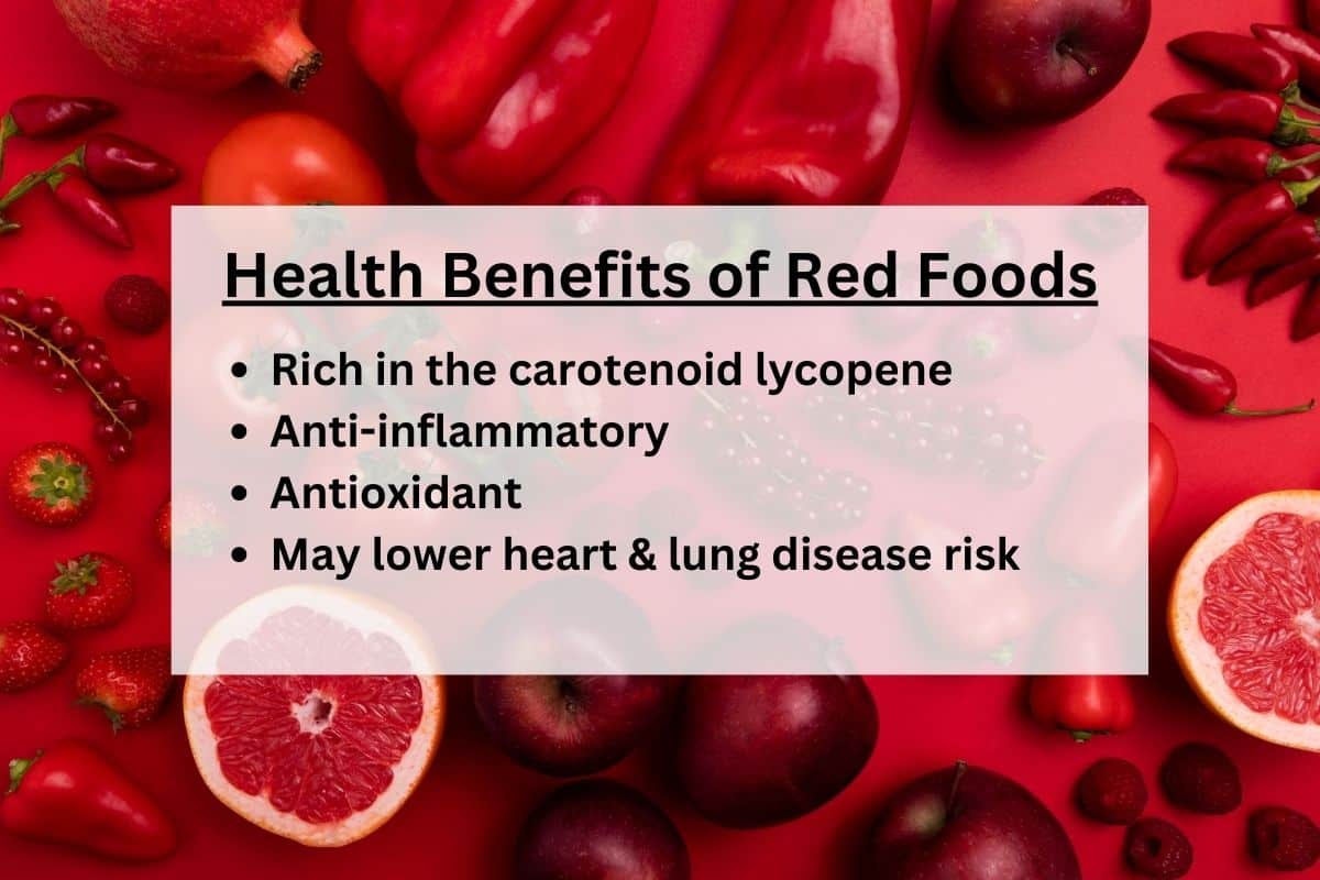 Health benefits of red foods graphic