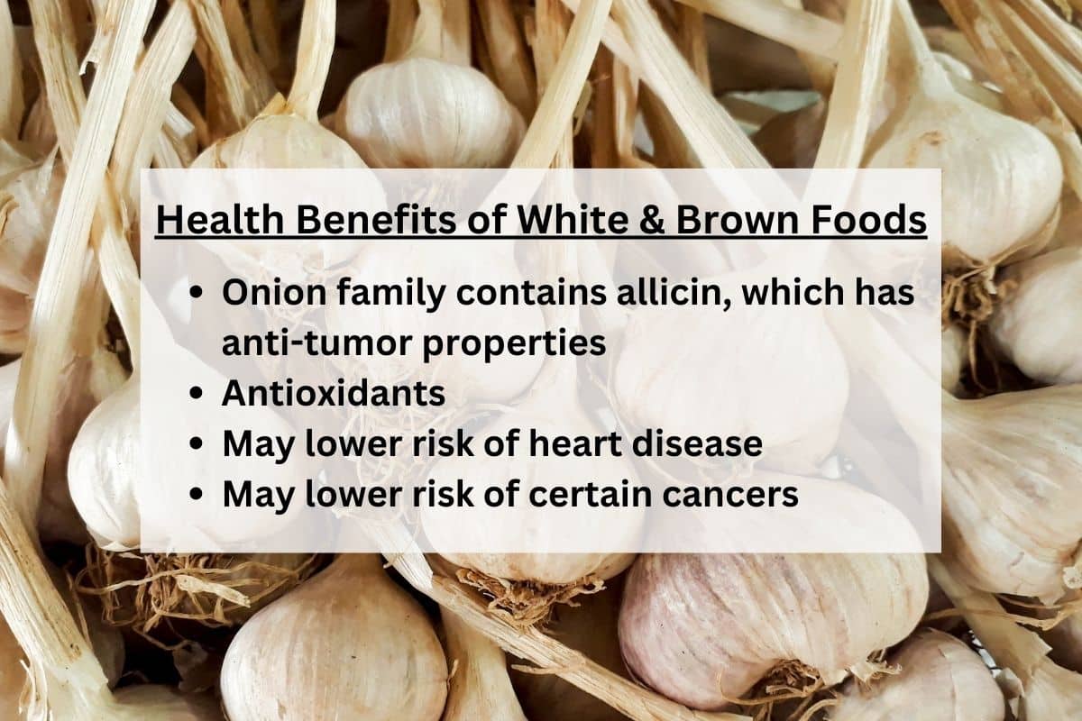 Health benefits of white & brown foods graphic