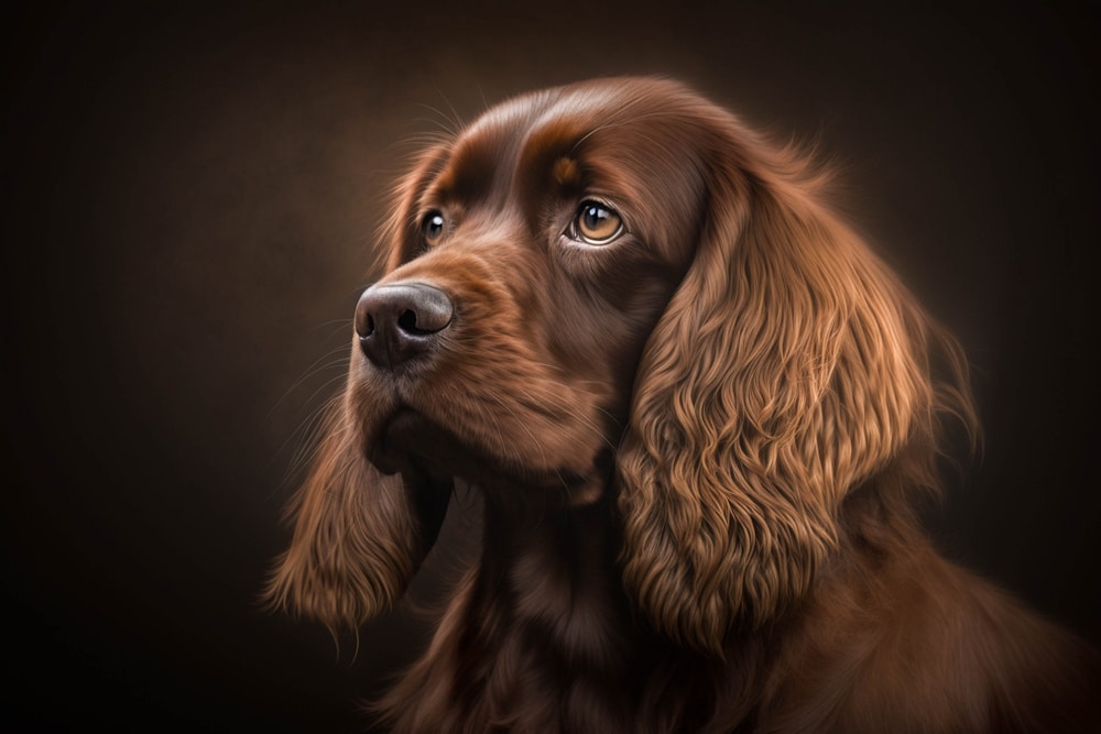Discover the Unique Traits of Sussex Spaniel Dogs on a Dark Bac