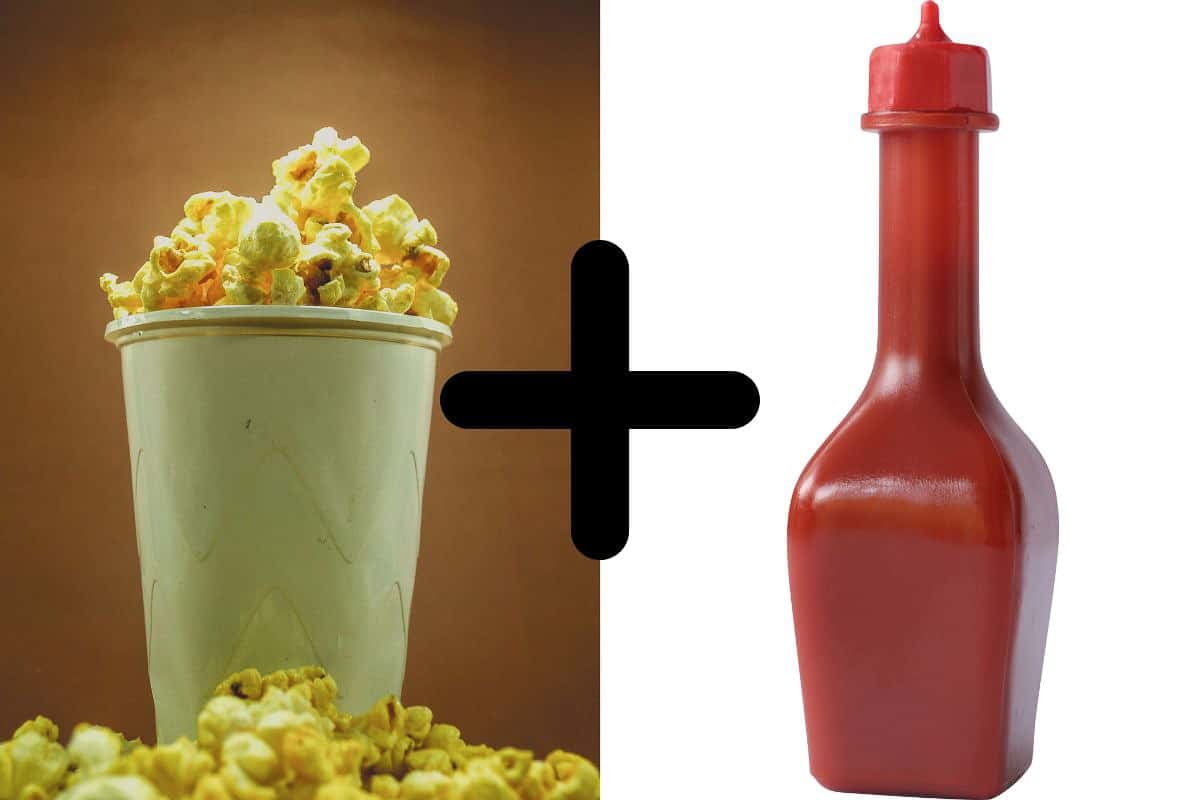 Graphic of popcorn and ketchup.