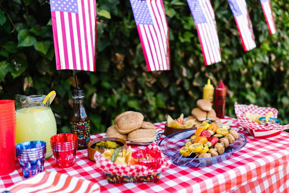 July 4th party table.