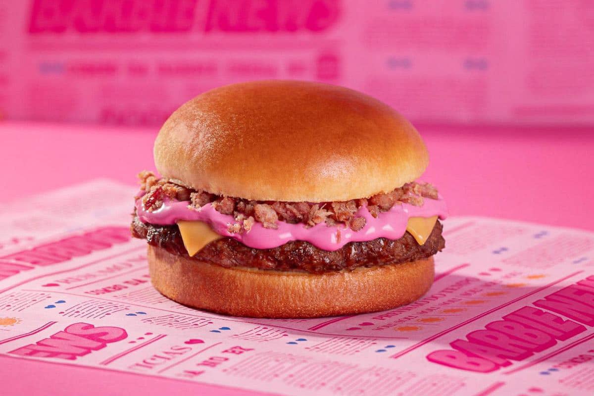 BK pink burger.