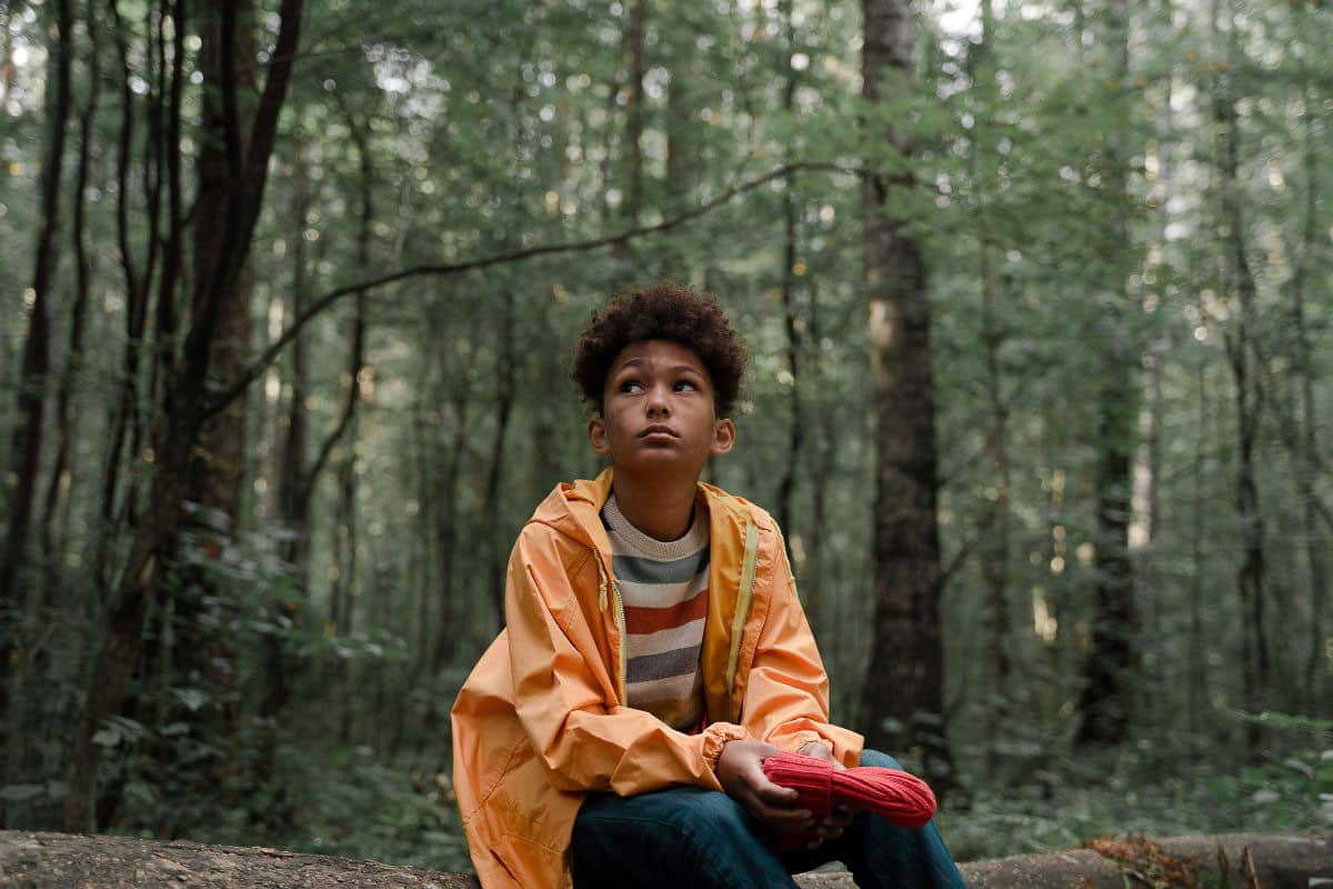boy in forest.