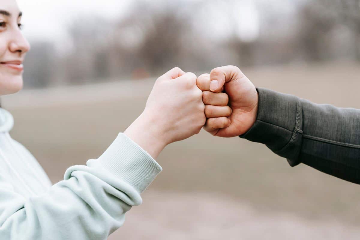 bump fists.