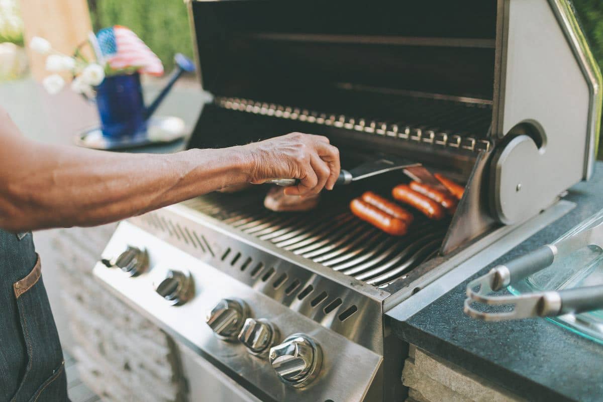 man grilling.