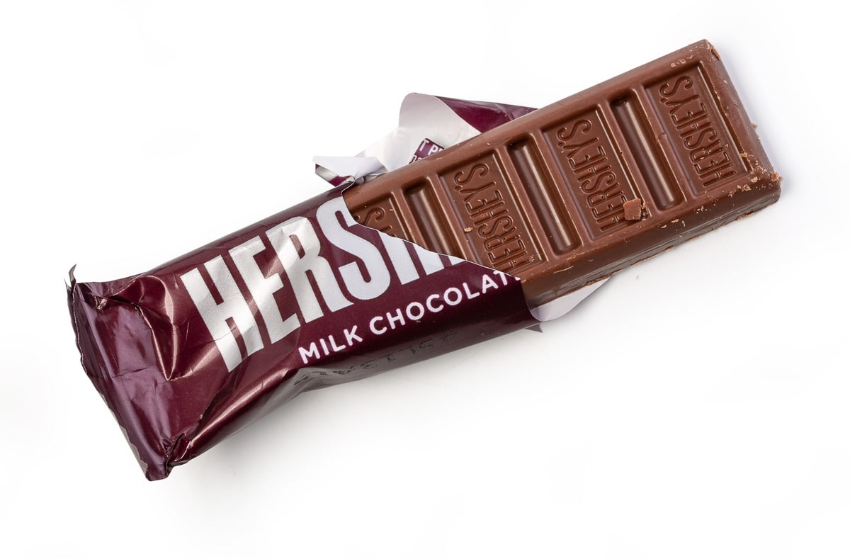 Hershey's milk chocolate bar.