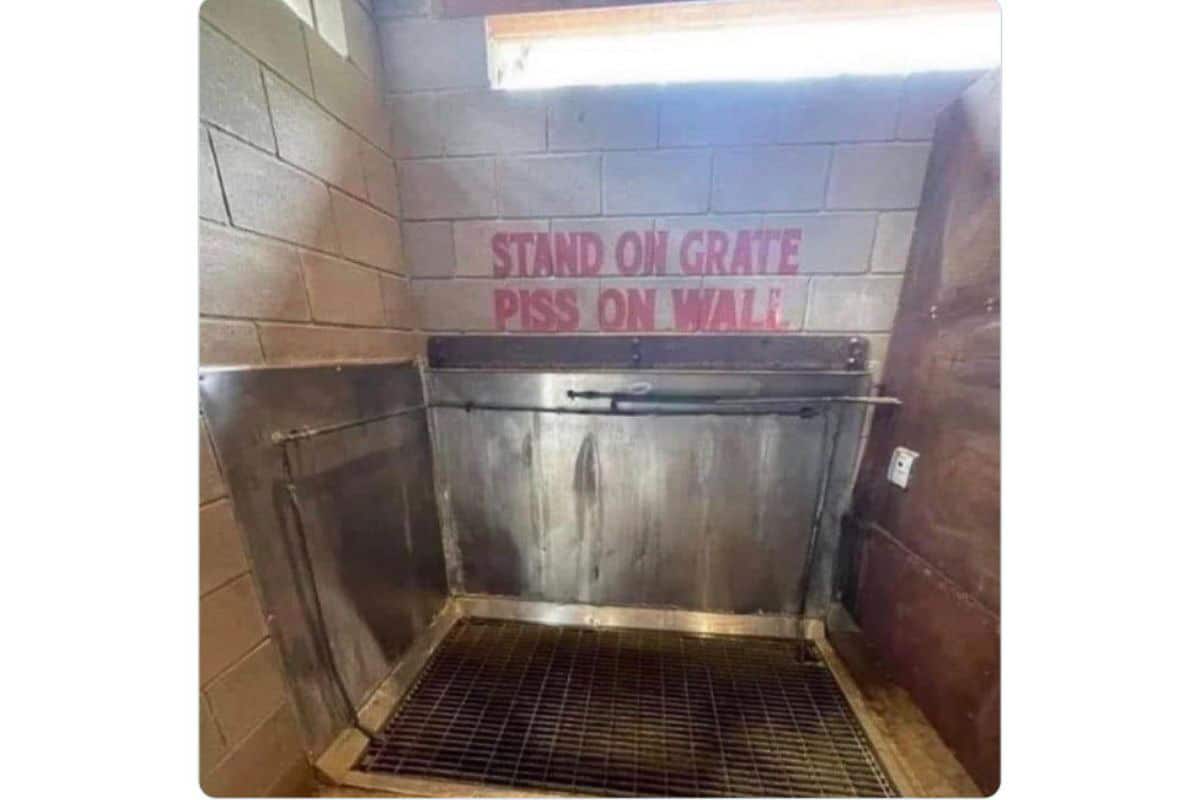 grate for peeing.
