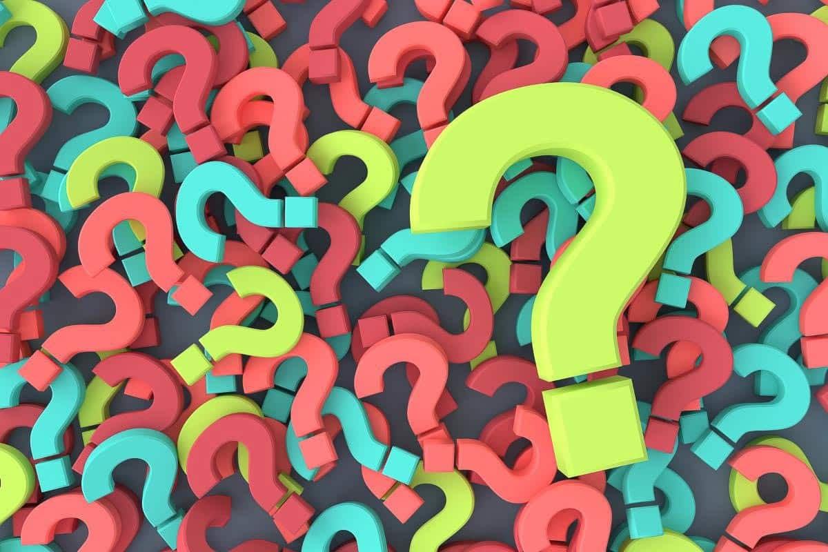 question marks.
