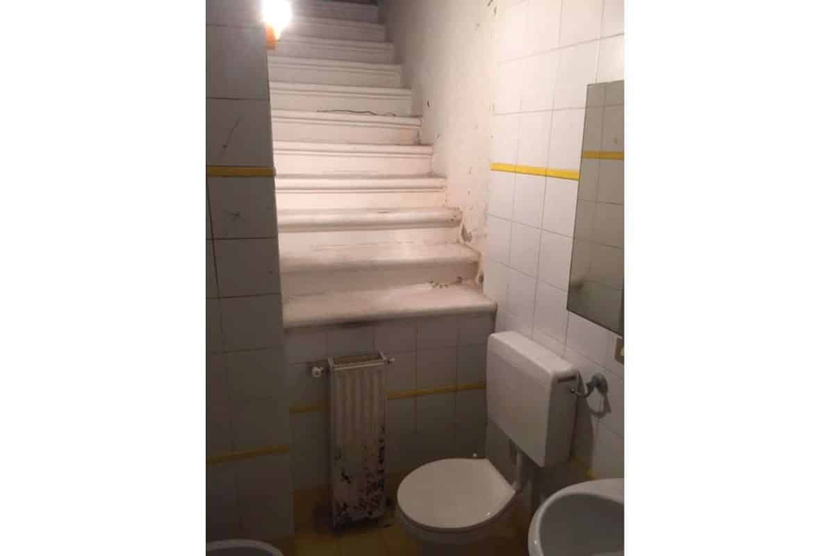 stairs to toilet.