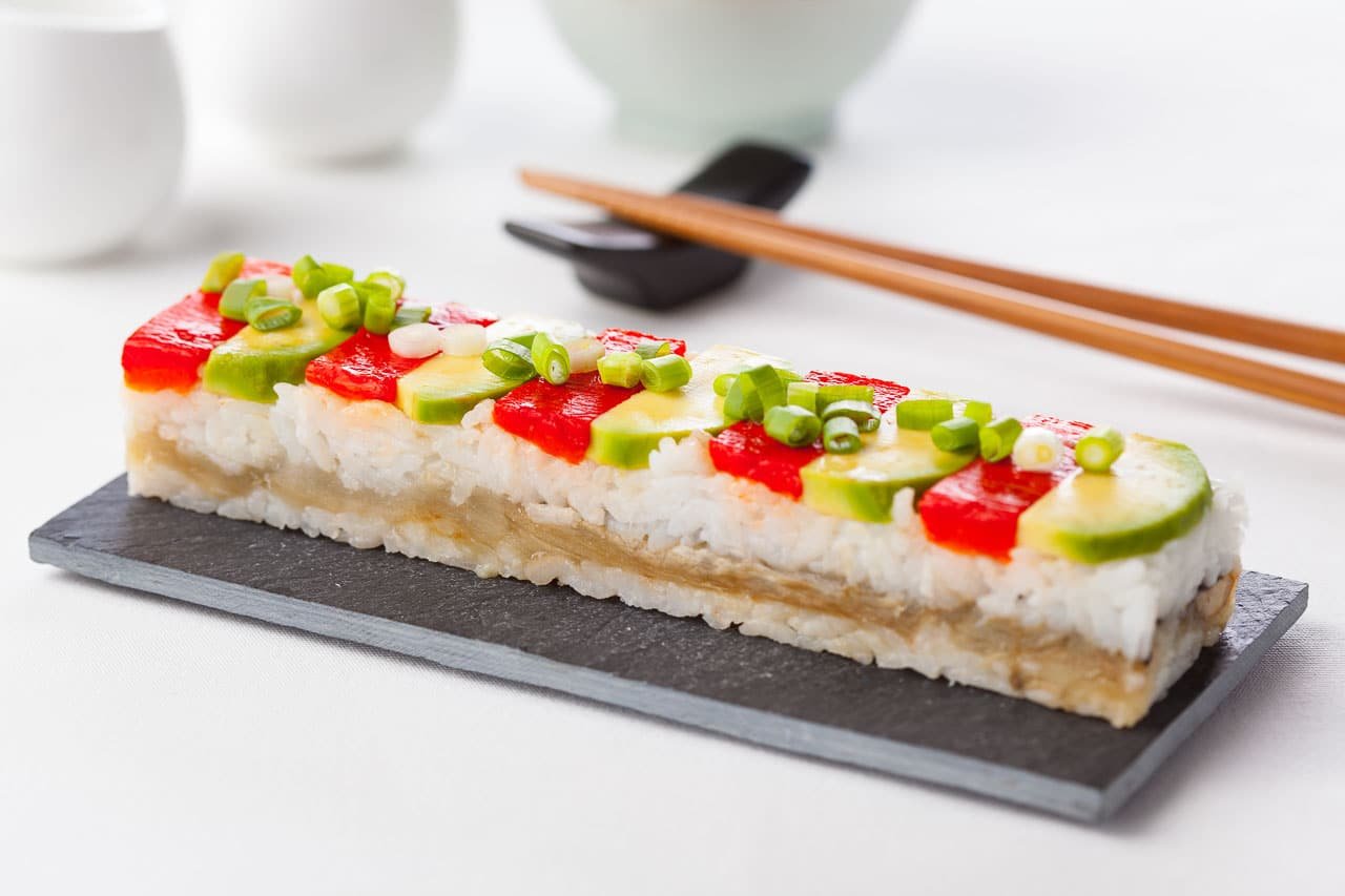 sushi made in a form.