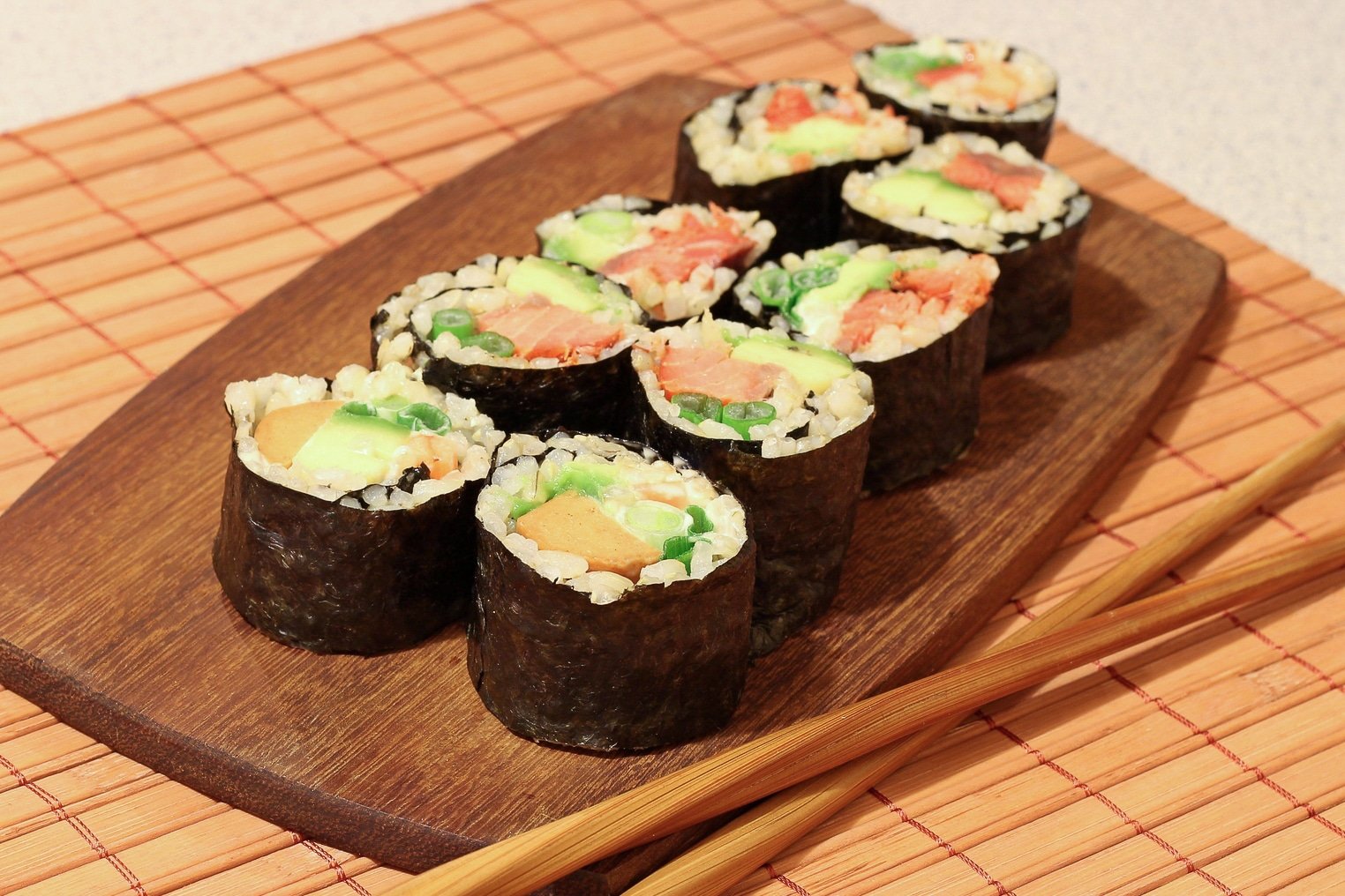 brown rice sushi.