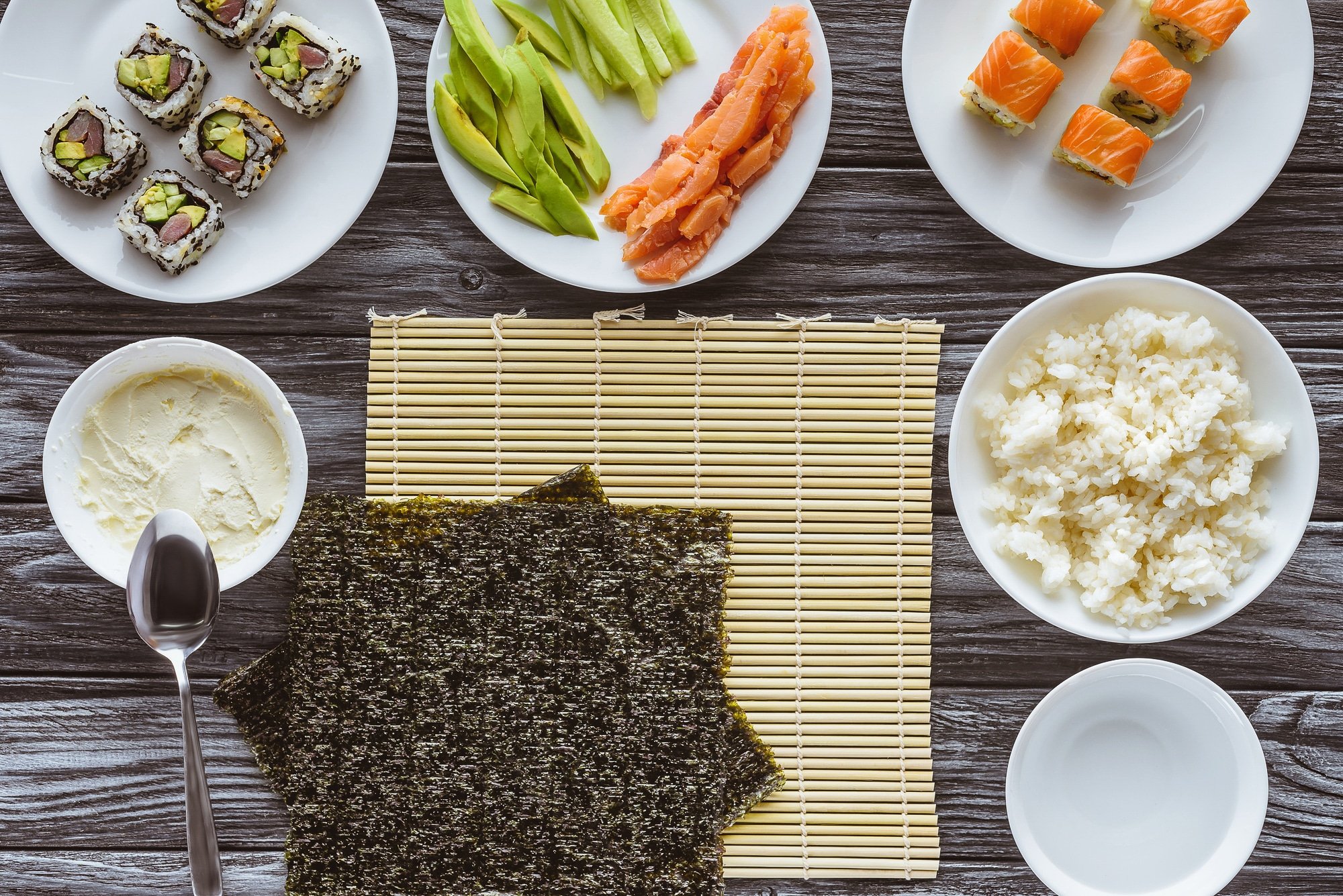 nori and bamboo mat.