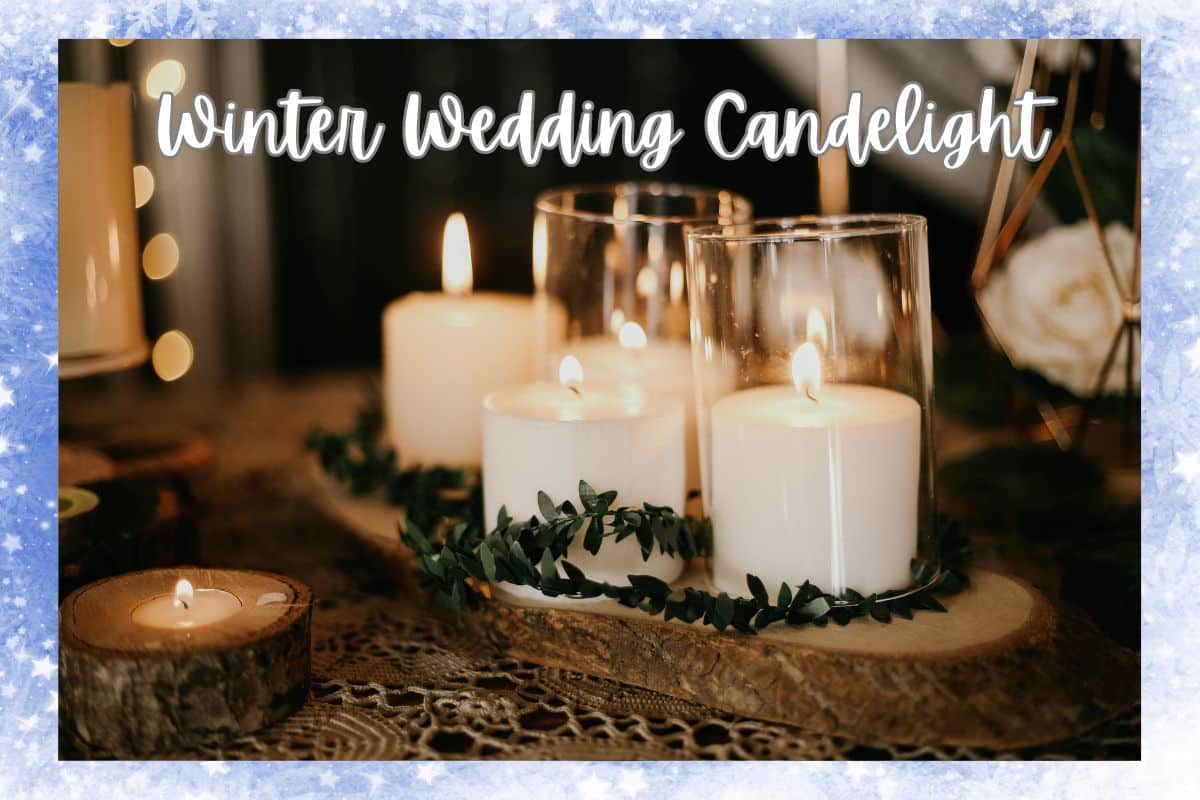 Winter Wedding White Candles on Brown Wooden Table Photo Credit_ by Melike Benli from Pexels via Canva