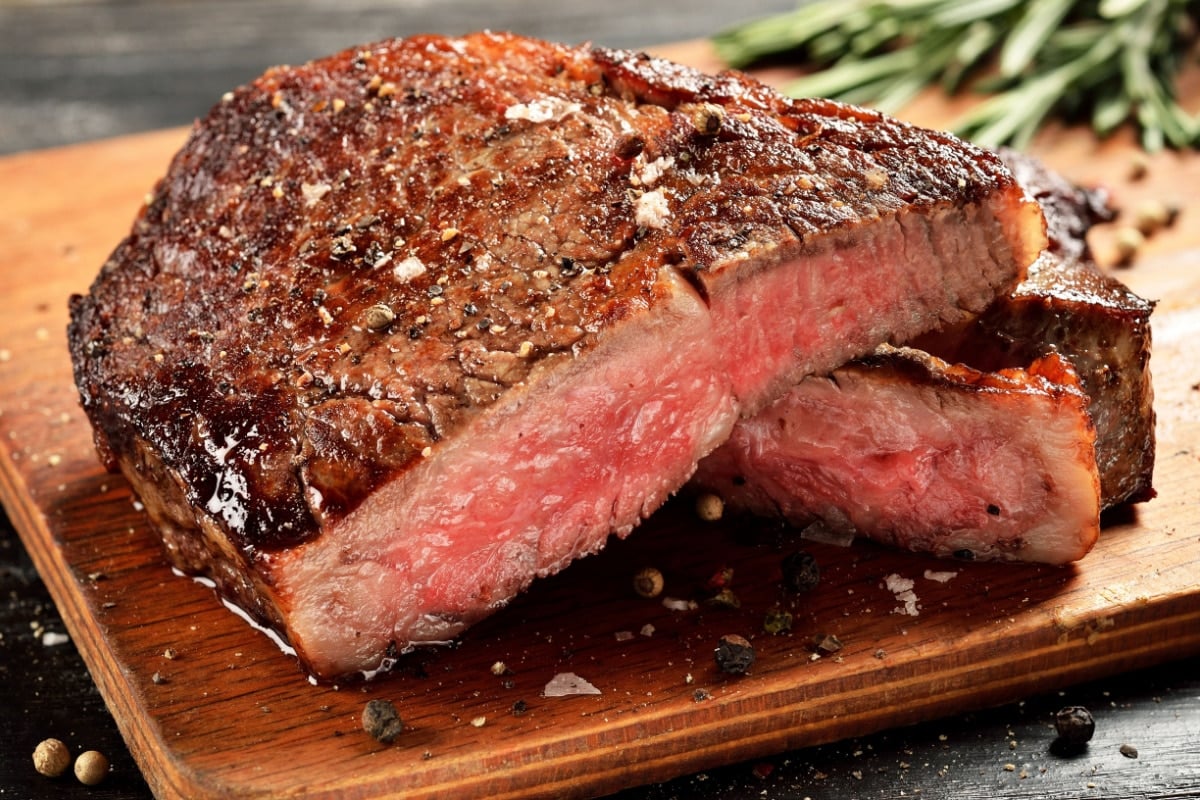 Close Up of Cooked Steak.