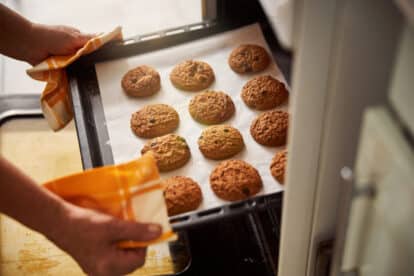 Cookies on sheet pan. Shutterstock_1871000170.