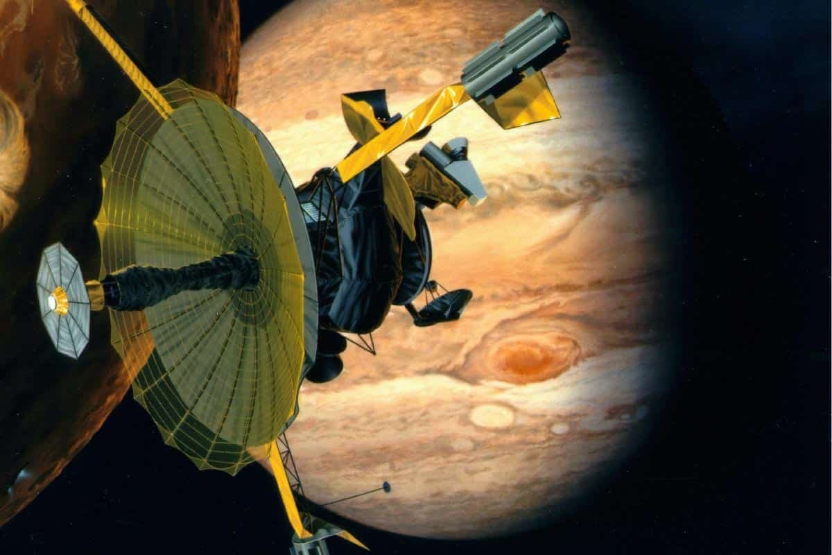 Jupiter being viewed by high tech machinery. 