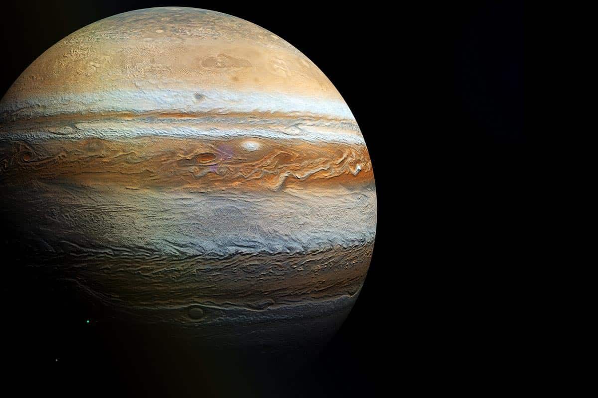 Planet Jupiter against blackness.