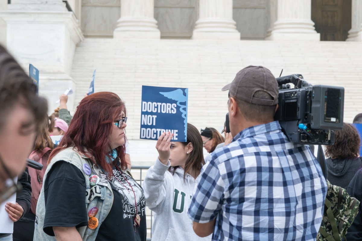 May 3, 2022: Pro Choice protestor holds up a sign outside of the Supreme Court one day after a leaked draft opinion on Roe V Wade shocked the public
